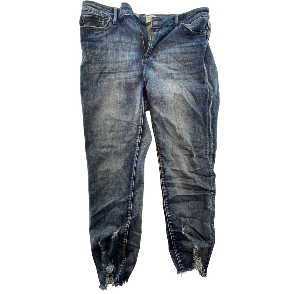 Simple Society Eco Friendly Jeans Women's 13/31 Distressed Hem Denim‎ Blue